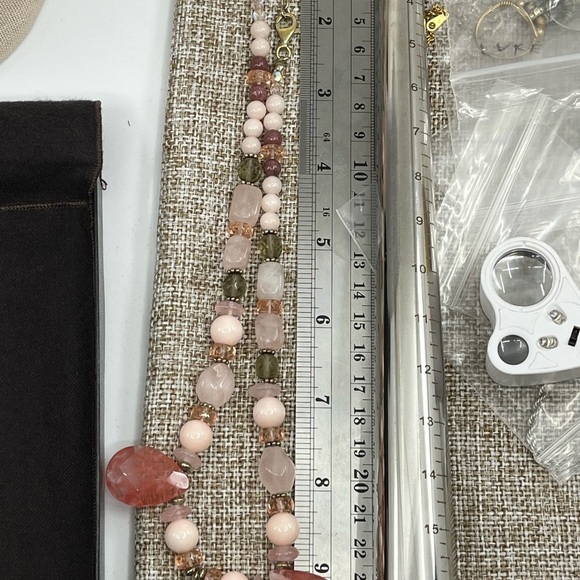 Vintage Ali-Khan Adjustable Gemstone Necklace with Sterling Silver Chain, 16-18" - Picture 14 of 16